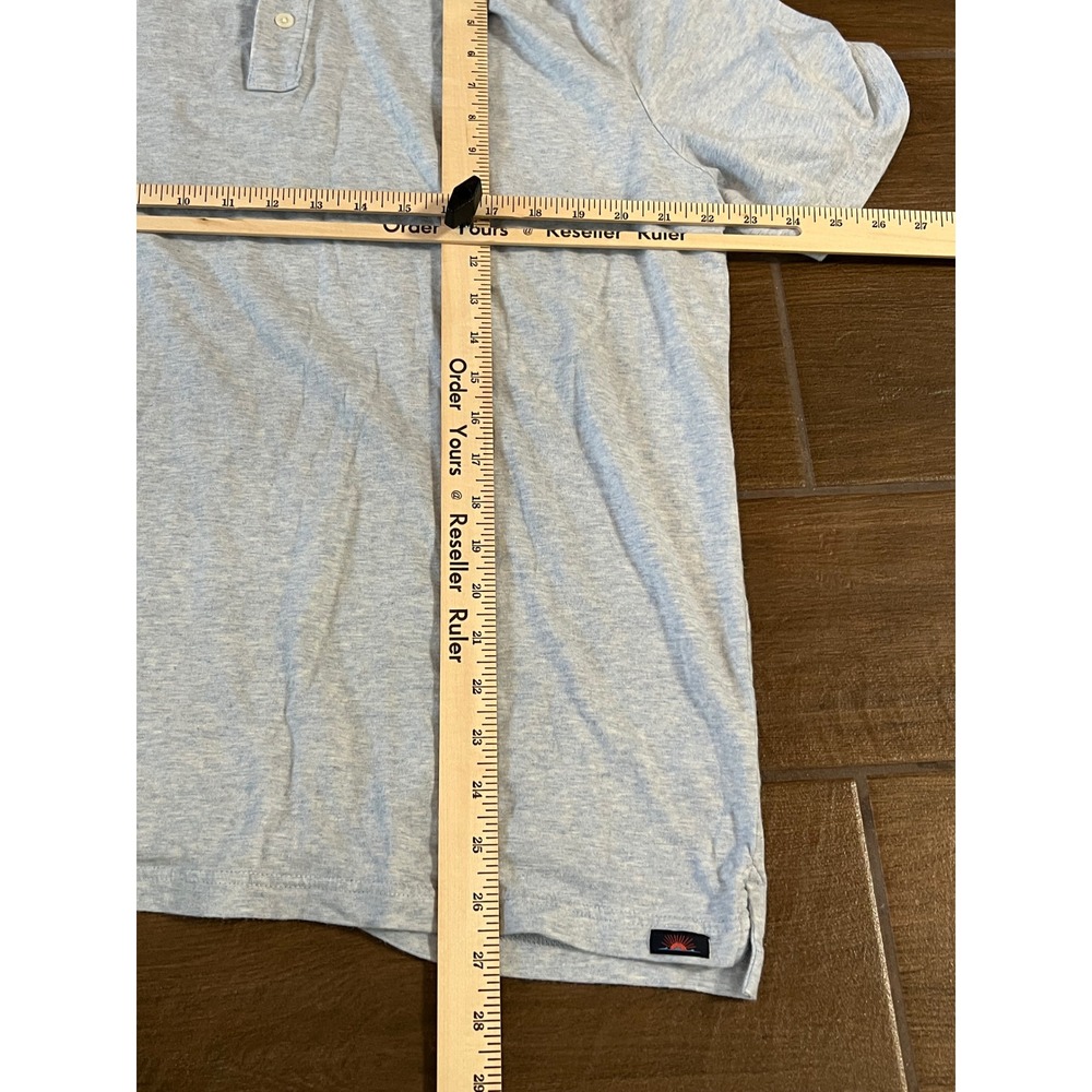 Faherty Brand Mens XXL Polo Shirt Light Blue Heather Pima Cotton Modal Stretch - Picture 4 of 6